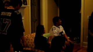 Super Bowl 44 Saints vs Colts Pierre Thomas Touchdown Fan Reaction