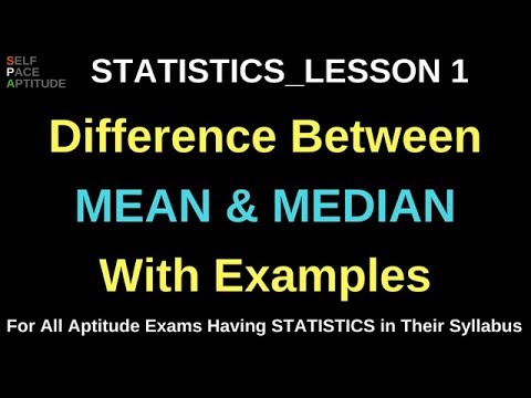 DIFFERENCE BETWEEN MEAN AND MEDIAN WITH EXAMPLES_STATISTICS_LESSON 1