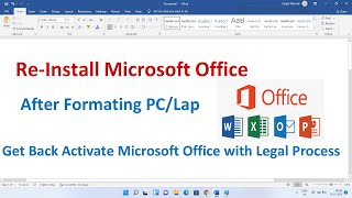 how to re-install ms office after formatting | install activate ms office