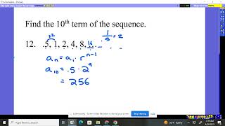 Algebra 2  11-2 Geometric Sequences #12-13