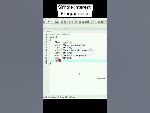 Find Simple interest program in c ||#shorts #viral #shortfeed - YouTube