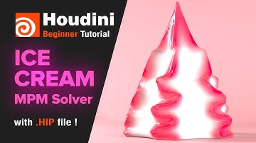 Beginner Houdini Tutorial - MPM Solver Soft Ice-Cream  ( .HIP file )