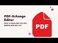 How to erase parts of a document and add text in PDF Xchange