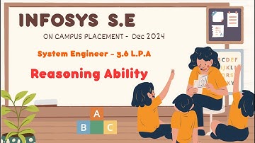 "Infosys S.E System Engineer - 3.6 LPA | Reasoning Ability Questions Explained | Mind Bender"