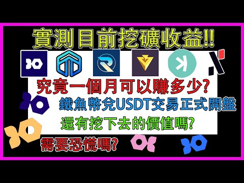 挖礦 實測目前挖礦收益 一個月可以賺多少 鐵魚幣兌USDT交易正式開盤 需要恐慌嗎 還有挖下去的價值嗎 挖礦 Ironfish Dnx Rxd ALPH Nexa Kas 