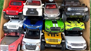 Box Full of Model Cars/BMW i8, Rolls Royce Phantom, Mercedes Maybach s650, Ford Bronco, Jeep Rubicon