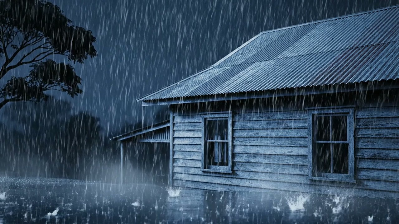 Goodbye Anxiety to Deep Sleep with Heavy Rain & Supreme Thunder on a Dilapidated Metal Roof at Night