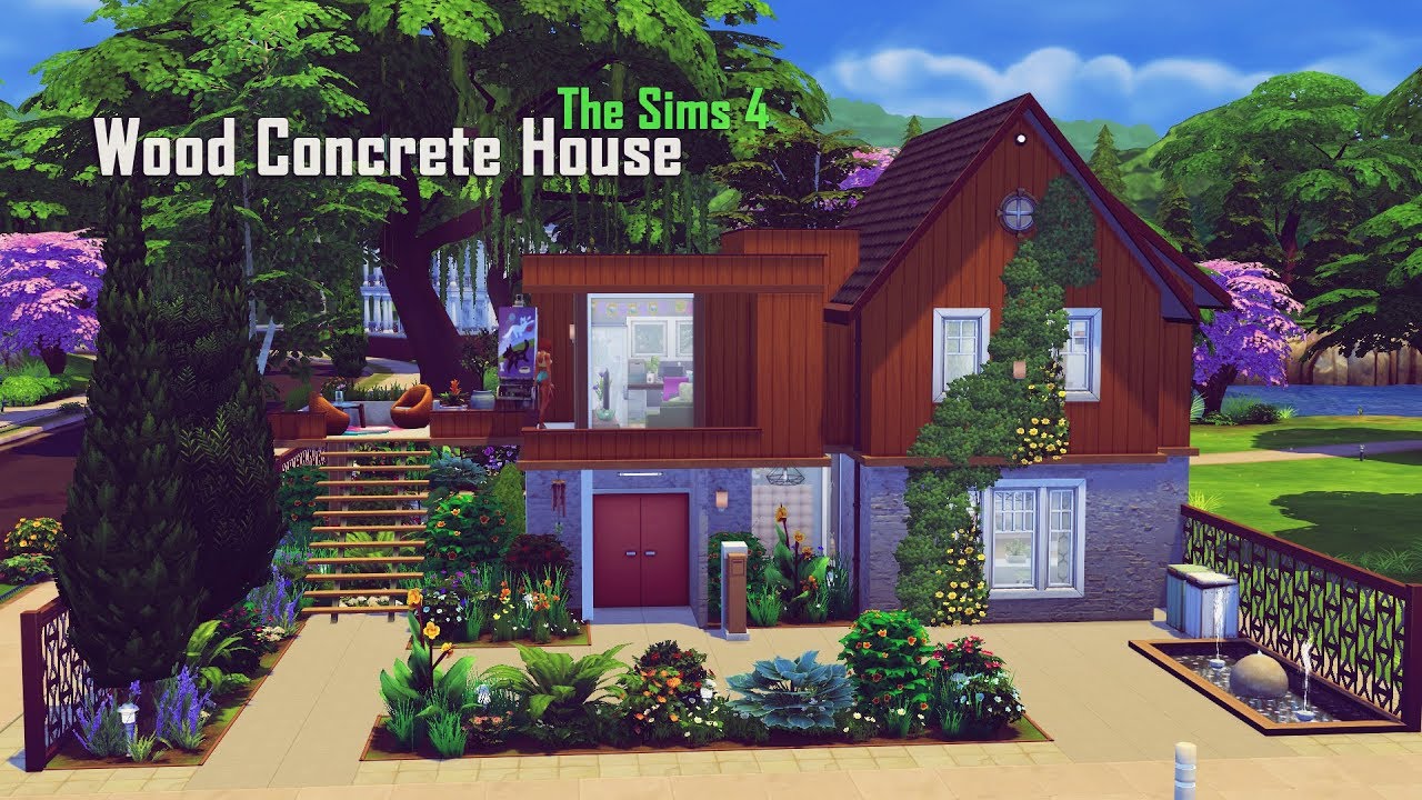 The Sims 4 House Build | Wood Concrete House