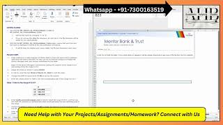 Excel Module 1 SAM Project A Mentor Bank | New Perspectives NP Appalachian State | Cengage Mindtap