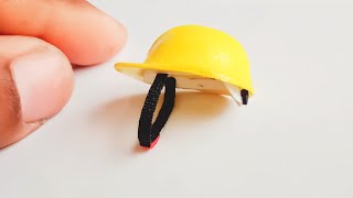 Tiny Hard Hat Keychain, Mini Construction Hard Hat, Miniatrue