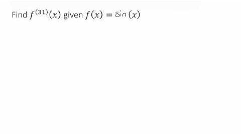 Higher order derivatives of sine (and cosine)