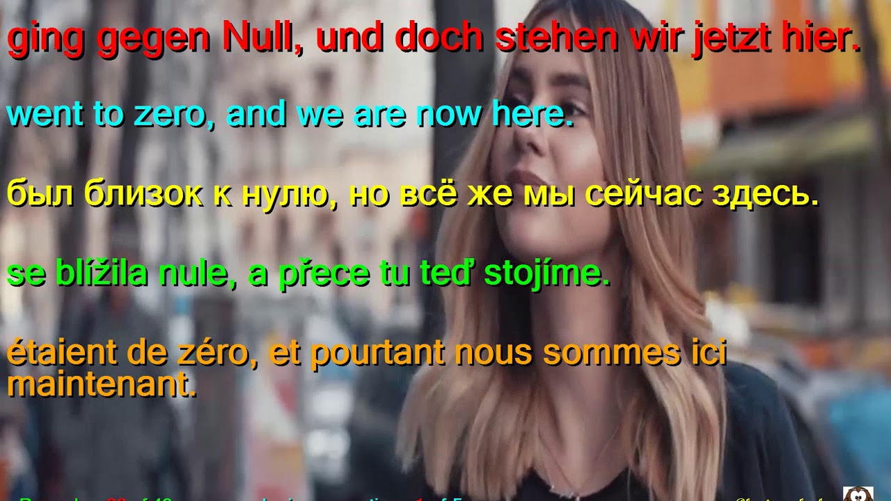 Learn German by Max Giesinger   80 Millionen German English Russian Czech French LYRICS SUBTITLES