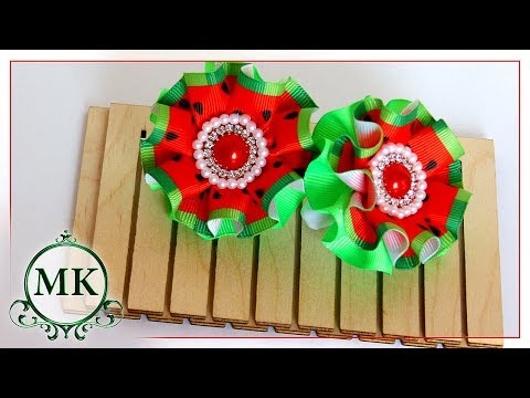 Резинки для волос со складочками по шаблону. Канзаши. МК. / DIY. Kanzashi. Hair Bands With Pleats