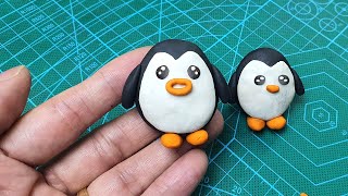 Penguin Clay Modelling For Kids | Penguin  Polymer Clay Toys Making | How To Make Penguin  clay art