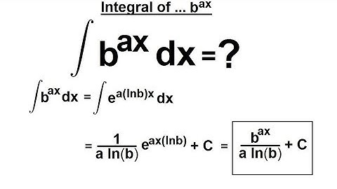 Calculus 2: How Do You Integrate? (16 of 300) Find the Integral of ... b^ax