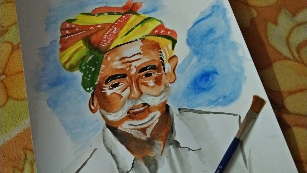 Portrait Painting For Beginners | Acrylic Water Colour Painting | Fine Arts | Vani Vaid