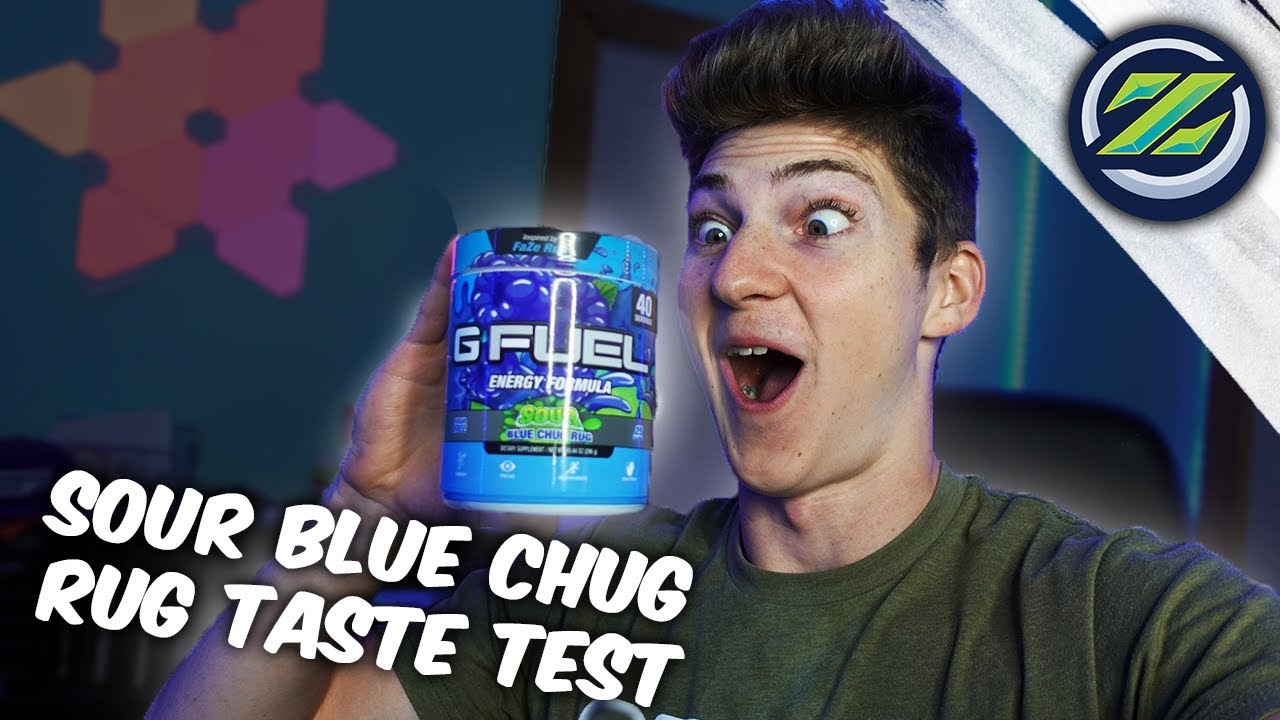 Review The Most Iconic GFUEL Flavors Sour Chug Rug! #FaZeRug #gfuelbou