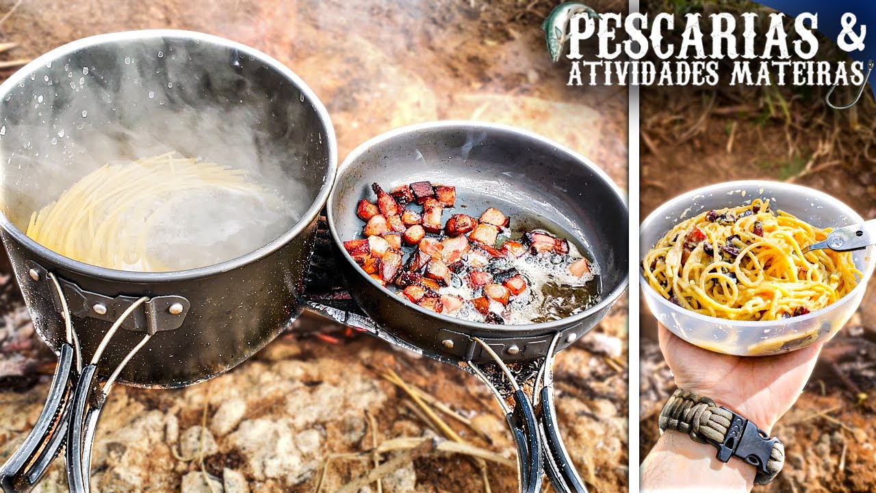 CARBONARA NA FOGUEIRA, PANELAS DE ACAMPAMENTO E DICAS PARA ATIVIDADES MATEIRAS