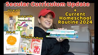 CURRENT SECULAR HOMESCHOOL CURRICULUM UPDATE + ROUTINE WITH 3 KIDS