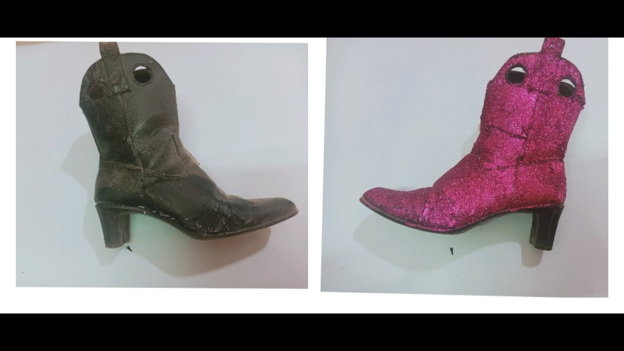 reuse  old leather boots/DIY/restoring old boots/decorating old leather shoes