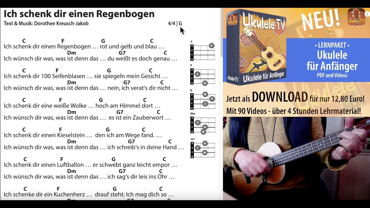 1. Ich schenk dir einen Regenbogen - D. Kreusch-Jakob, Akkorde & Text