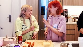 making corn dogs with lilypichu (and alvin zhou)