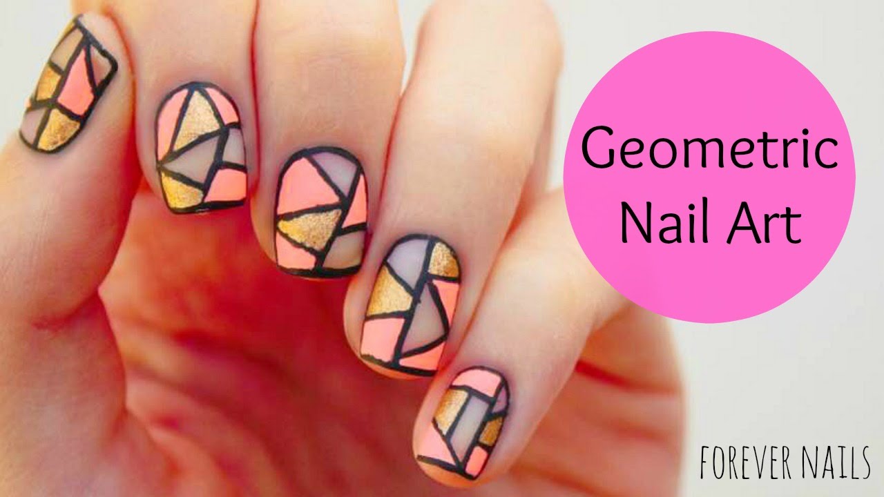 8. Turquoise and Black Geometric Nail Art - wide 9