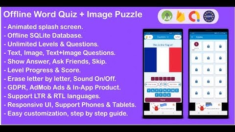 Offline Word Quiz + Image Guess Puzzle Game for Android