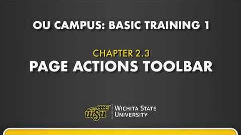 OU Campus: Basic Training 1 - Chapter 2.3