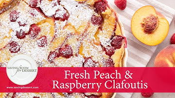 Easy and delicious Peach & Raspberry Clafoutis is perfect for entertaining!