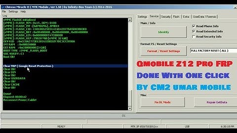 Qmobile Z12 Pro FRP Done With One Click By CM2