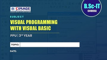 Visual Programming with Visual Basic-B.Sc. IT PPU 3RD YR- VB Interface & Example Program-18/01/2022