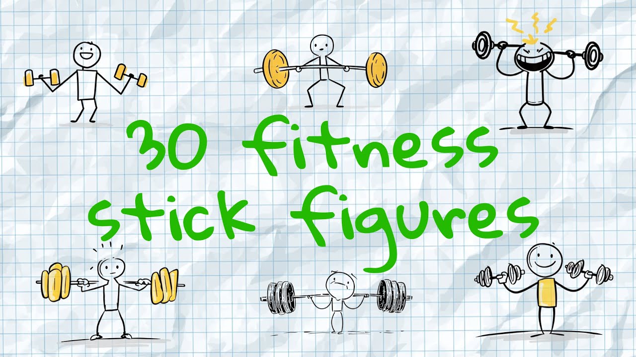 30 Fitness Stick Figure Overlays – HD Alpha Channel Video Pack