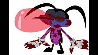 Joey.EXE blowing a bloody red bubblegum