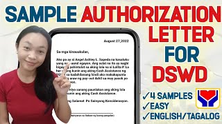PAANO GUMAWA NG AUTHORIZATION LETTER SA DSWD | SAMPLE LETTER | DSWD EDUCATIONAL CASH ASSISTANCE