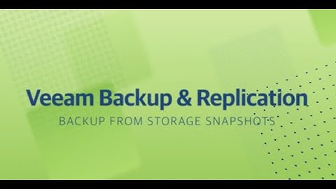 Backup from Storage Snapshots