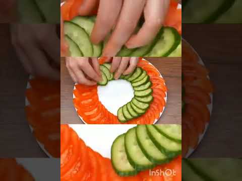 قدمي اطباق السلطه بشكل جميل تقطيع الطماطم والخيار