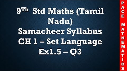 9th standard Maths (TN samacheer) - Chapter 1 Set Language - Exercise 1.5 - Q3