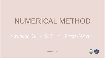 NUMMETH - Direct method of SLE (Pt. 1)