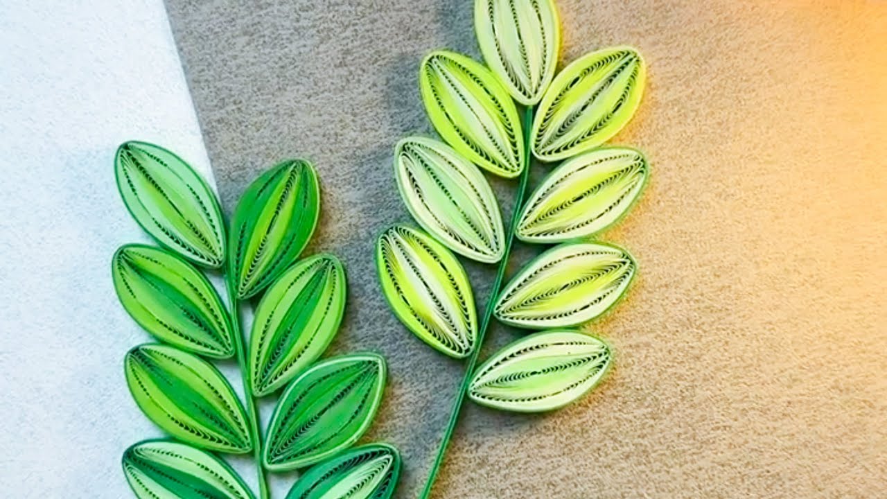Quilling paper folding art leaves | how to quill #quilling#paperfolding#art#leavesdesign
