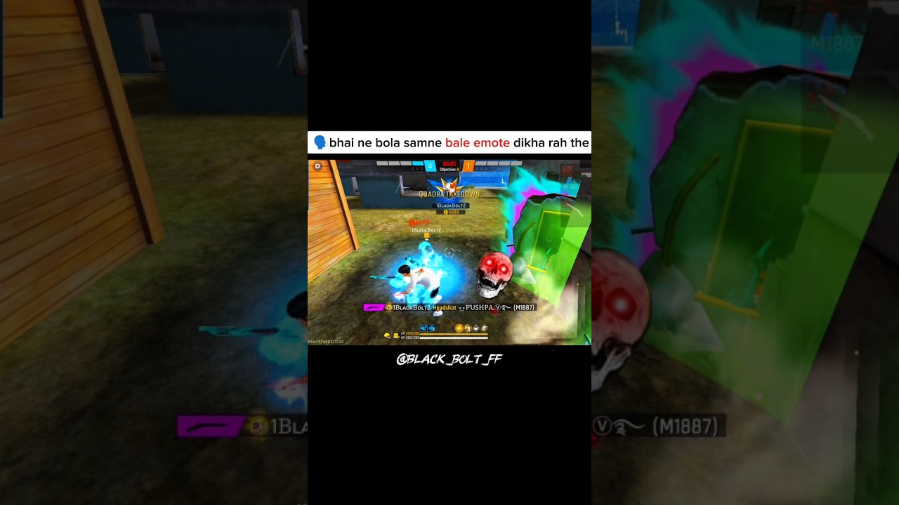 bhai ne bola samne vale emote dikha re hai..🤫 black bolt ff custom time..😀