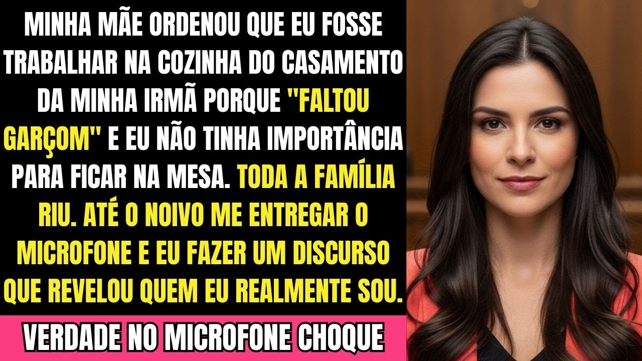 Minha Família Riu Quando Me Colocaram Na Cozinha do Casamento — Até Eu Pegar o Microfone