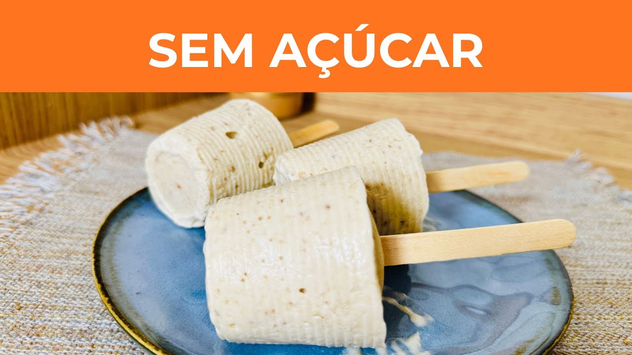 SEM AÇÚCAR e Só 3 ingredientes | Picolé caseiro cremoso | Receita de picolé fácil 