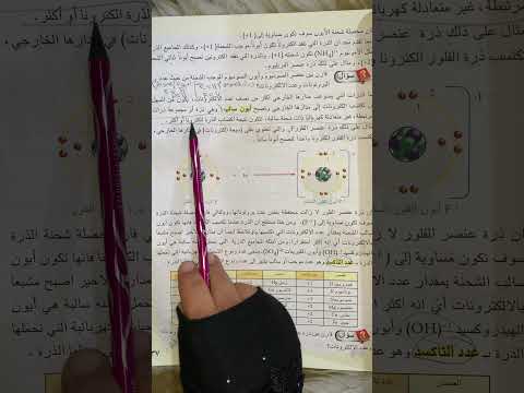 علوم للصف الاول متوسط الدرس الثاني الفصل الثاني الايون والجزي ء صفحة ٣٦