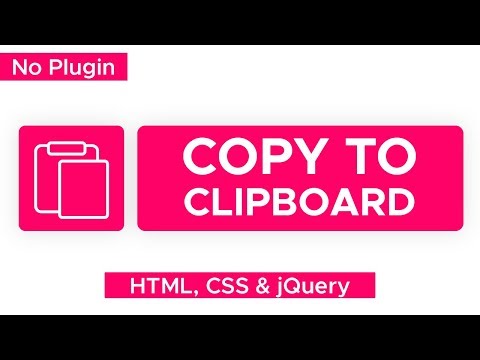 Copy To Clipboard | No Plugin Required | HTML, CSS, jQuery