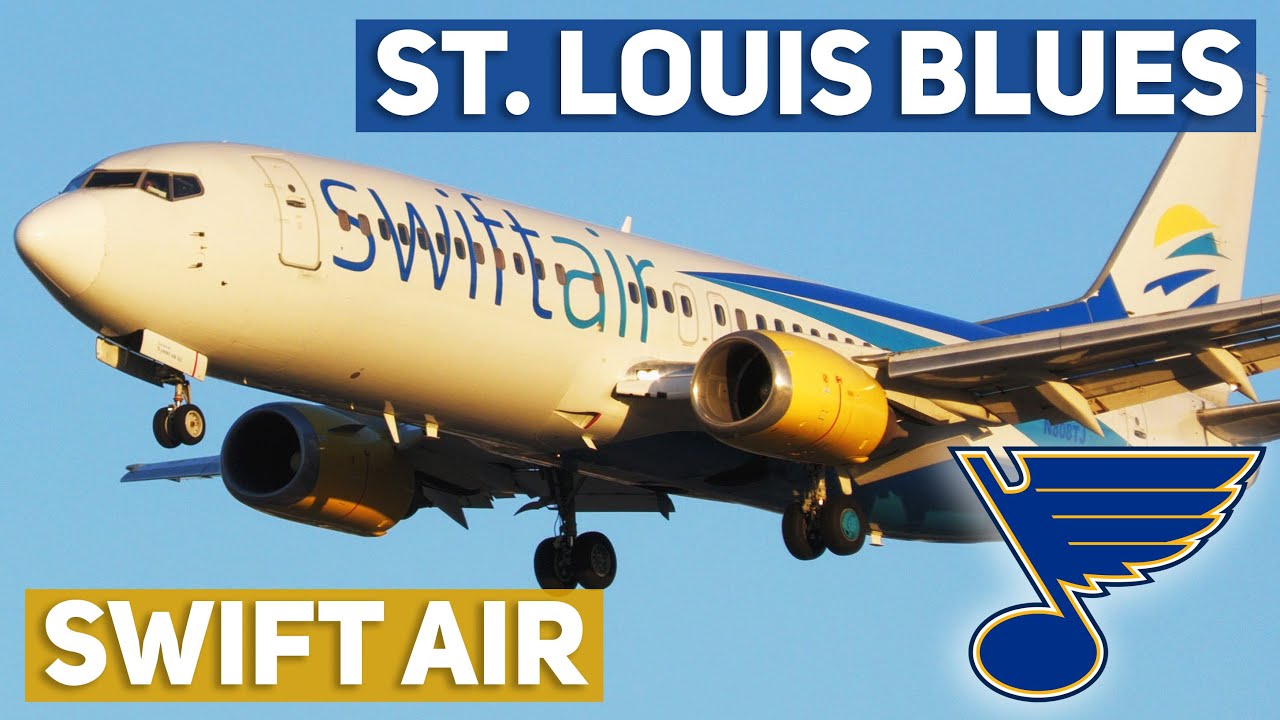 4K] ST. LOUIS BLUES | Swift Air Boeing 737-400 N808TJ Landing at