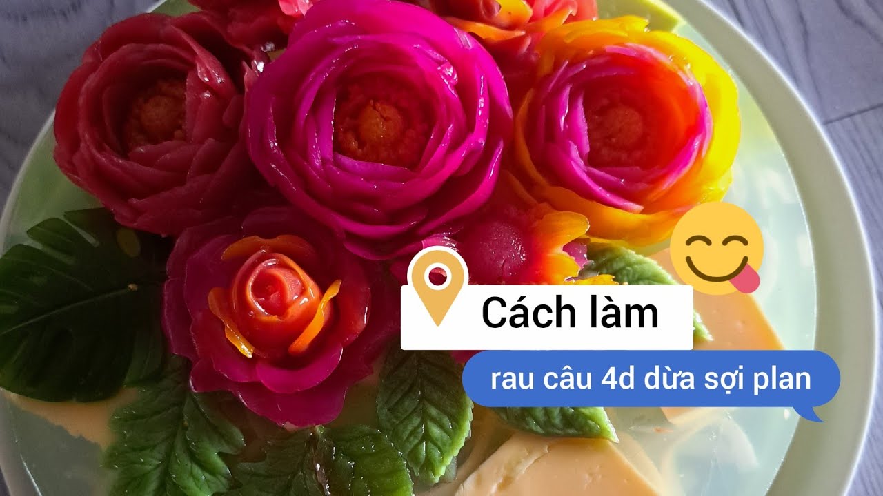 Rau câu hoa nổi dừa sợi plan  màu tự nhiên p2 | @momskitchen1515