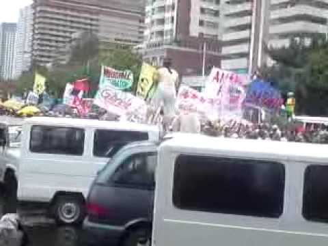 Cory Aquino funeral rally (Quirino Ave corner Roxa...