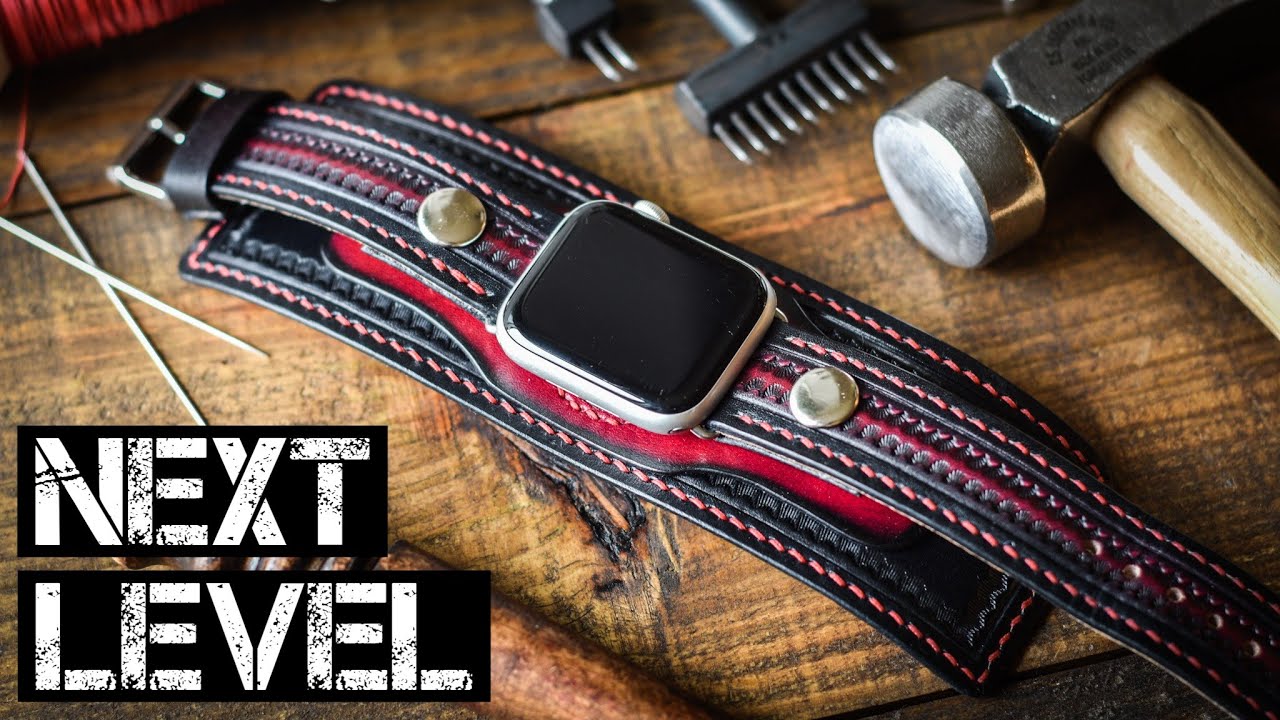 Como hacer una CORREA de cuero para Apple Watch (TUTORIAL).🎬⌚️🔨..MAKING  LEATHER WATCH STRAP 