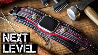 CUSTOM LEATHER WATCH CUFF - How To Make A Tooled Leather Watch Band - Leather Craft - Apple Watch